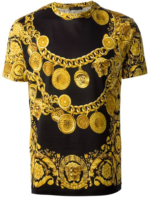 versace black and yellow shirt|Versace long sleeve t shirt.